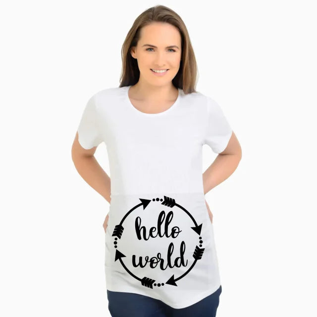 Brand New Women Pregnancy Clothes Baby Now Loading Pls Wait Maternity T-shirt Summer Short Sleeve Pregnant T-shirts