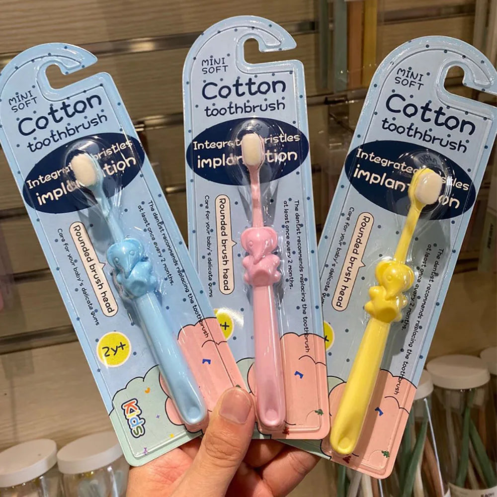 Toothbrush for Kids Colorful Lovely Cartoon Modeling, Soft Bristles Children’s Toothbrush with Cartoon Handle, Tongue Scraper Coating