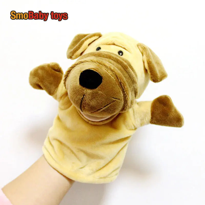 25cm Soft Plush Hand Puppets, Elephant Lion Monkey Stuffed Animal Story Dolls for Children