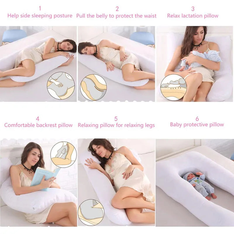 PANGDUBE Pregnancy Pillow 130x70cm - Waist & Nursing Pillow for Pregnant Women & Breastfeeding Cushion