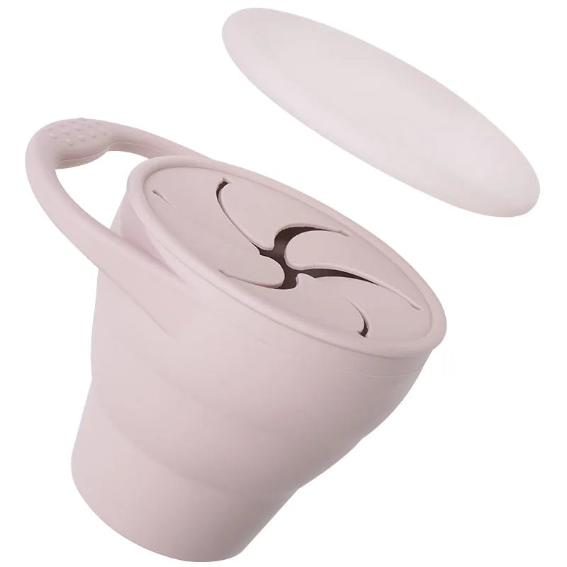 New Color Baby Silicone Snack Cup - Handheld Portable Food Storage, Foldable & Anti-Drop Snack Container for Babies