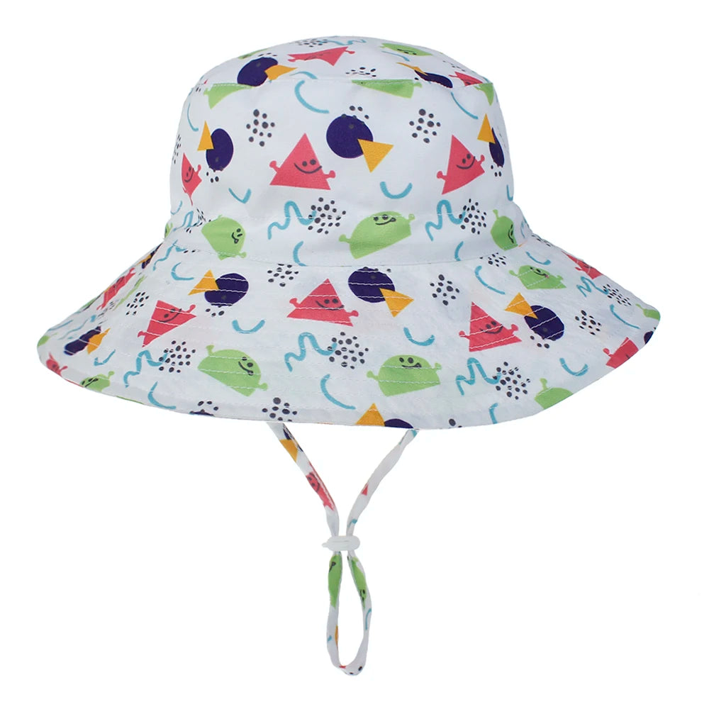 Kids UPF50+ Bucket Sun Hat with Adjustable Chin Strap — Baby & Toddler Beach Hat, 46–54 cm (18.1–21.3 in) for Ages 0–8, Unisex