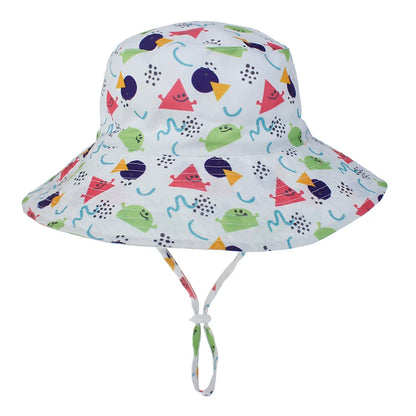 Kids UPF50+ Bucket Sun Hat with Adjustable Chin Strap — Baby & Toddler Beach Hat, 46–54 cm (18.1–21.3 in) for Ages 0–8, Unisex