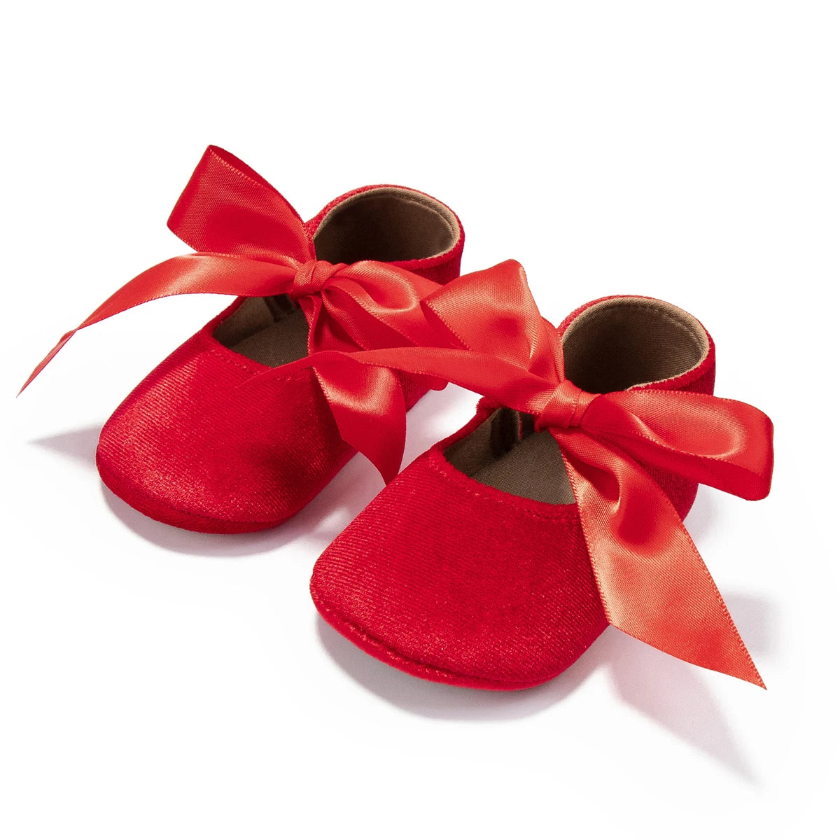 KIDSUN Baby Shoes – Girls Princess Shoes, Non-Slip Flat Soft-Sole Cotton Rubber First Walkers with Cute Bow-Knot for Newborns