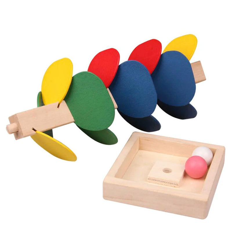 Colorful Tree Marble Ball Run Track – Wooden Building Blocks, Montessori Learning Educational Toy for Kids, Gift for Children