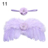 2pcs/Set Cute Newborn Angel Feather Wings & Baby Girl Rose Flower Headband Hair Accessories for Infant Photography Props