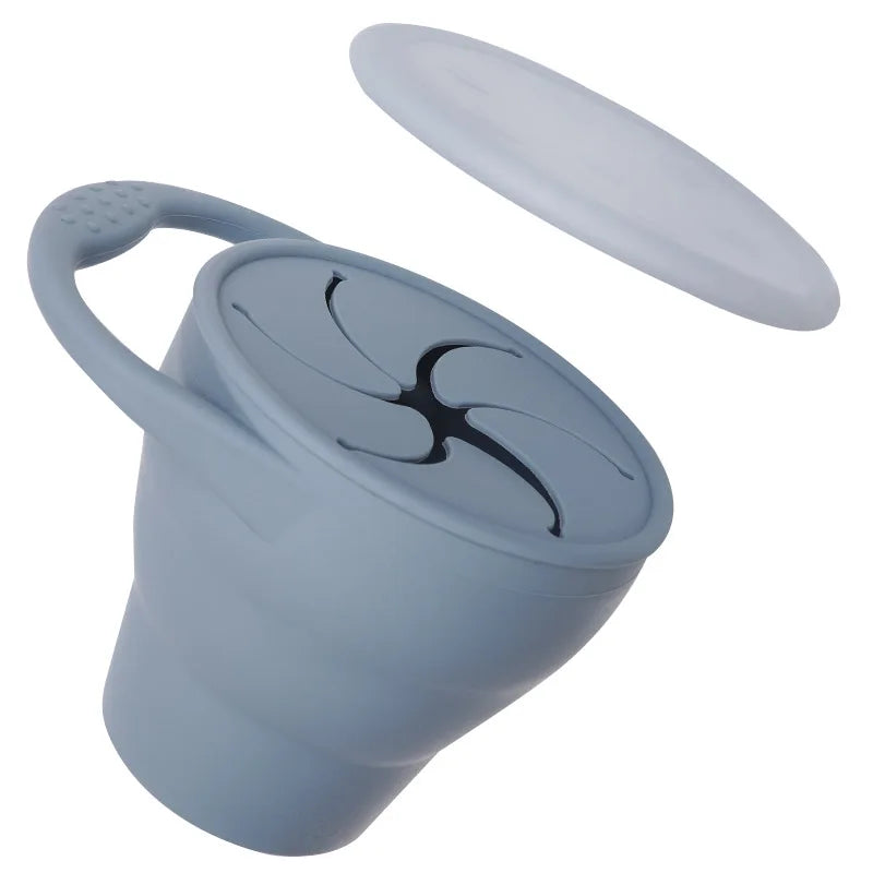 New Color Baby Silicone Snack Cup - Handheld Portable Food Storage, Foldable & Anti-Drop Snack Container for Babies