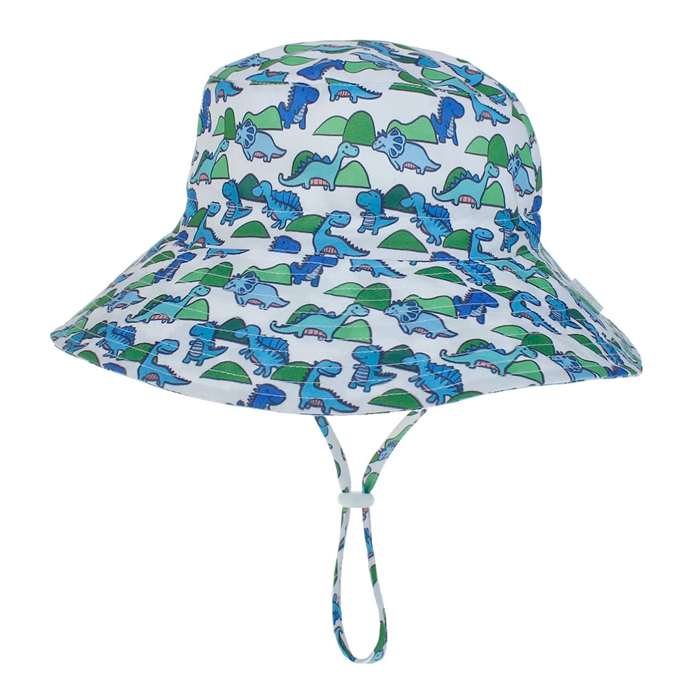 Kids UPF50+ Bucket Sun Hat with Adjustable Chin Strap — Baby & Toddler Beach Hat, 46–54 cm (18.1–21.3 in) for Ages 0–8, Unisex