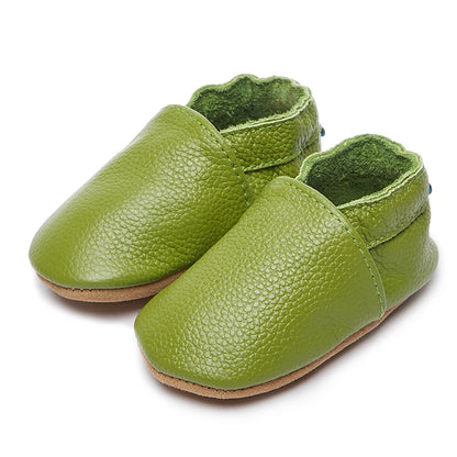 Genuine Leather Soft Unisex Baby Shoes – Slip-On Moccasins in Various Colors for Infants