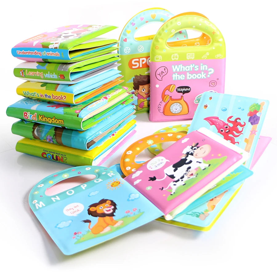 Waterproof Bath Book Toy – Floating Cognitive Learning Book with 10 Themes for Babies