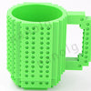 12.2 oz (360ml) Building-Block Compatible Personalized Kids Travel Mug – White Plastic Tumbler with Handle & DIY Brick Pack
