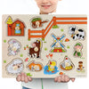 Montessori Wooden Puzzles, Hand Grab Boards, Tangram Jigsaw Baby Educational Toy, Cartoon Vehicle, Animals & Fruits 3D Puzzles
