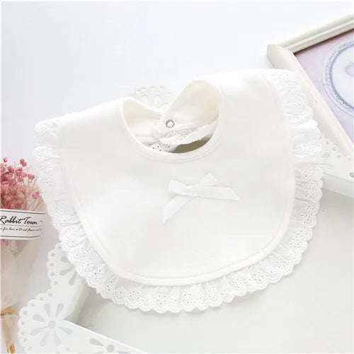 Lawadka Baby Bibs for Girls – 100% Cotton Newborn Princess Lace Bow, Cute Burp Cloths for Boys & Girls, Infant Saliva Towels (0-2Y) - Kidzy Market
