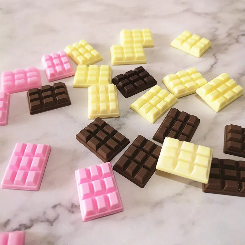 10pcs 23x16mm Mix Chocolate Polymer Slime Box - DIY Modeling Clay Kit with Charms, Plasticine Accessories for Kids