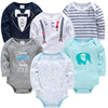 Kavkas 6PCS/3PCS Baby Bodysuit Set – Long Sleeve 100% Cotton Newborn Onesies (0-12 Months)