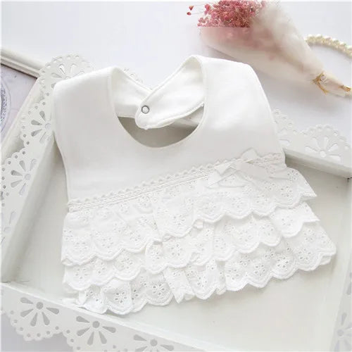 Lawadka Baby Bibs for Girls – 100% Cotton Newborn Princess Lace Bow, Cute Burp Cloths for Boys & Girls, Infant Saliva Towels (0-2Y) - Kidzy Market