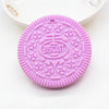 Chenkai 2pcs Silicone Biscuit Teether - DIY Oreo Cookie Baby Pacifier Dummy & Chewing Sensory Pendant | Montessori Toy Accessories