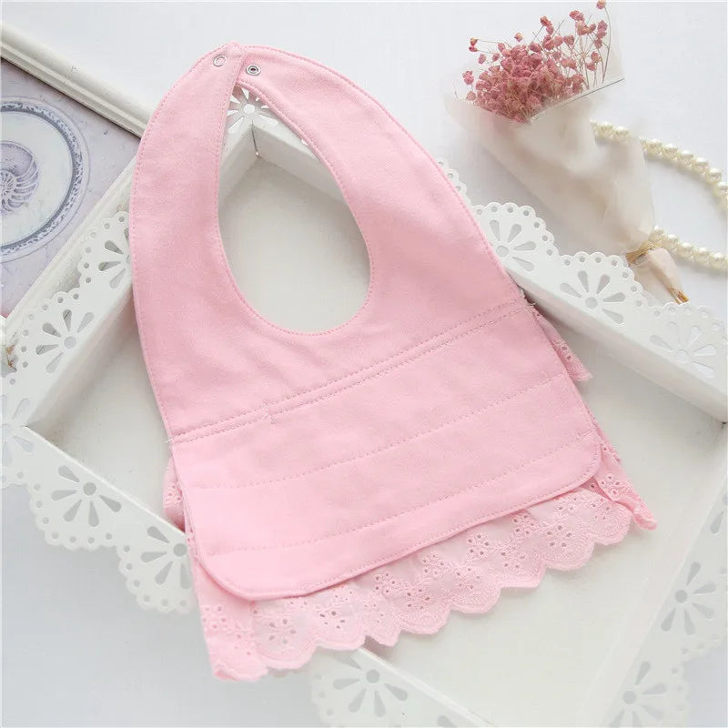 Lawadka Baby Bibs for Girls – 100% Cotton Newborn Princess Lace Bow, Cute Burp Cloths for Boys & Girls, Infant Saliva Towels (0-2Y) - Kidzy Market