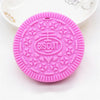 Chenkai 2pcs Silicone Biscuit Teether - DIY Oreo Cookie Baby Pacifier Dummy & Chewing Sensory Pendant | Montessori Toy Accessories