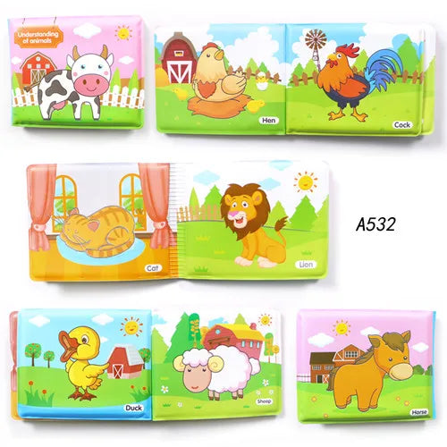 Waterproof Bath Book Toy – Floating Cognitive Learning Book with 10 Themes for Babies