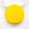 Chenkai 2pcs Silicone Biscuit Teether - DIY Oreo Cookie Baby Pacifier Dummy & Chewing Sensory Pendant | Montessori Toy Accessories