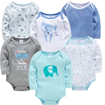 Kavkas 6PCS/3PCS Baby Bodysuit Set – Long Sleeve 100% Cotton Newborn Onesies (0-12 Months)