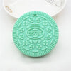 Chenkai 2pcs Silicone Biscuit Teether - DIY Oreo Cookie Baby Pacifier Dummy & Chewing Sensory Pendant | Montessori Toy Accessories