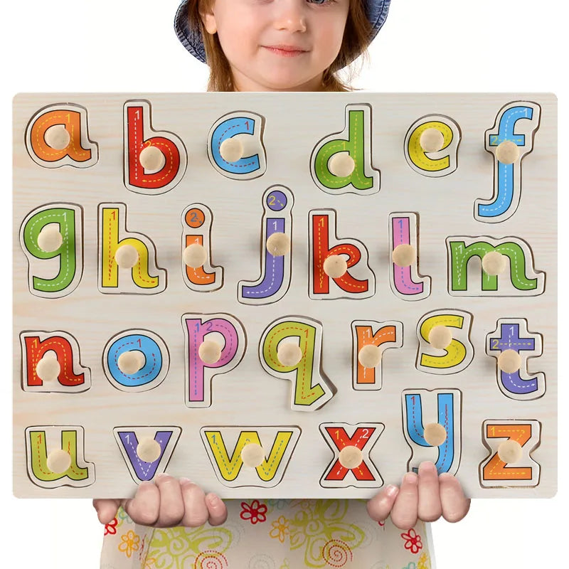 Montessori Wooden Puzzles, Hand Grab Boards, Tangram Jigsaw Baby Educational Toy, Cartoon Vehicle, Animals & Fruits 3D Puzzles