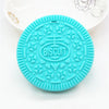 Chenkai 2pcs Silicone Biscuit Teether - DIY Oreo Cookie Baby Pacifier Dummy & Chewing Sensory Pendant | Montessori Toy Accessories