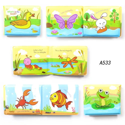Waterproof Bath Book Toy – Floating Cognitive Learning Book with 10 Themes for Babies