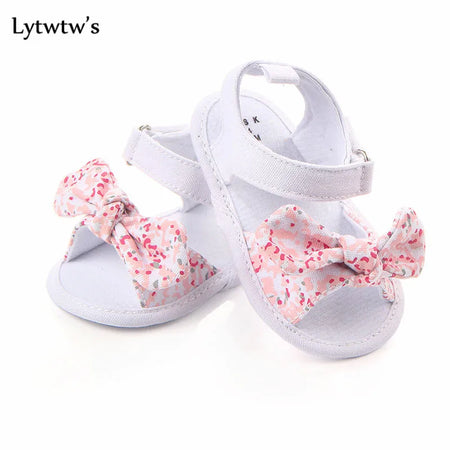 1 Pair Lytwtw’s Children Baby Kids’ Shoes – Non-Slip Canvas Bowknot Sandals for Boys & Girls, Toddlers & Newborns