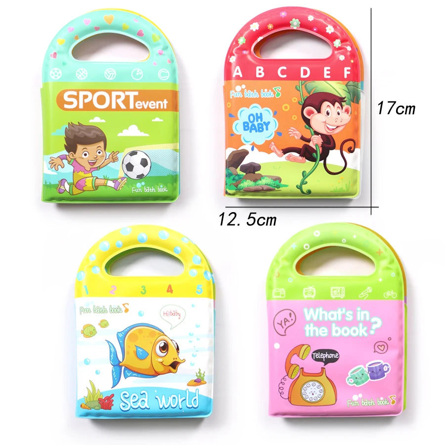 Waterproof Bath Book Toy – Floating Cognitive Learning Book with 10 Themes for Babies