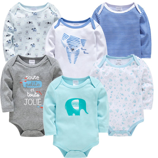 Kavkas 6PCS/3PCS Baby Bodysuit Set – Long Sleeve 100% Cotton Newborn Onesies (0-12 Months)
