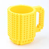 12.2 oz (360ml) Building-Block Compatible Personalized Kids Travel Mug – White Plastic Tumbler with Handle & DIY Brick Pack