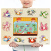 Montessori Wooden Puzzles, Hand Grab Boards, Tangram Jigsaw Baby Educational Toy, Cartoon Vehicle, Animals & Fruits 3D Puzzles