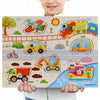 Montessori Wooden Puzzles, Hand Grab Boards, Tangram Jigsaw Baby Educational Toy, Cartoon Vehicle, Animals & Fruits 3D Puzzles