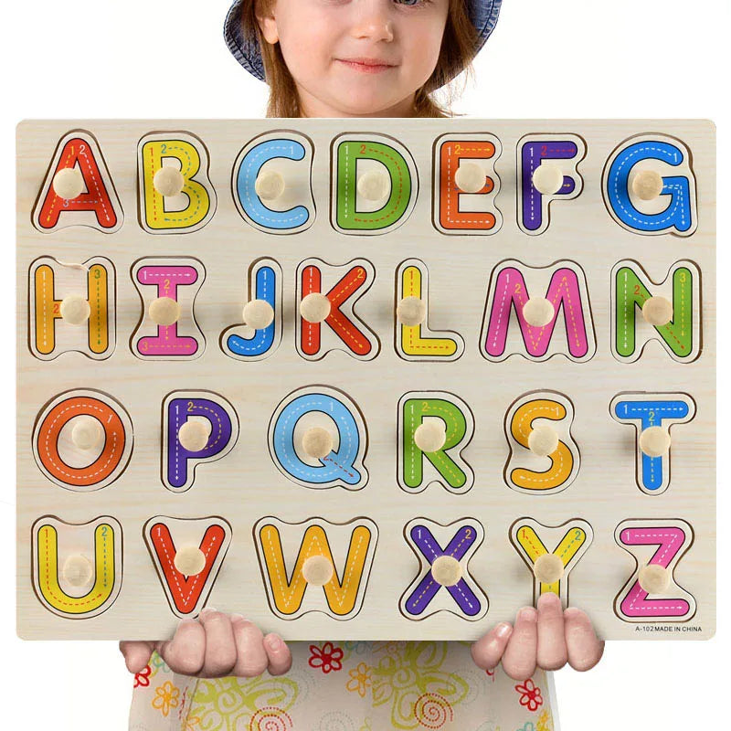 Montessori Wooden Puzzles, Hand Grab Boards, Tangram Jigsaw Baby Educational Toy, Cartoon Vehicle, Animals & Fruits 3D Puzzles