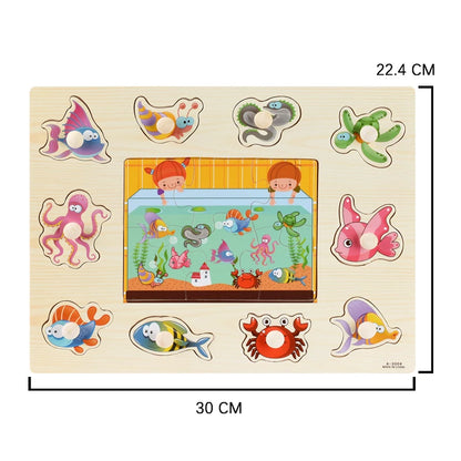 Montessori Wooden Puzzles, Hand Grab Boards, Tangram Jigsaw Baby Educational Toy, Cartoon Vehicle, Animals & Fruits 3D Puzzles