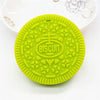 Chenkai 2pcs Silicone Biscuit Teether - DIY Oreo Cookie Baby Pacifier Dummy & Chewing Sensory Pendant | Montessori Toy Accessories