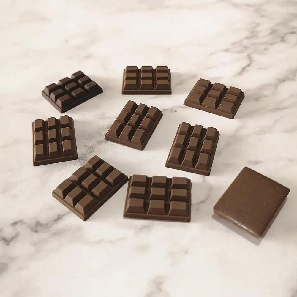 10pcs 23x16mm Mix Chocolate Polymer Slime Box - DIY Modeling Clay Kit with Charms, Plasticine Accessories for Kids