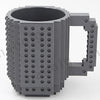 12.2 oz (360ml) Building-Block Compatible Personalized Kids Travel Mug – White Plastic Tumbler with Handle & DIY Brick Pack