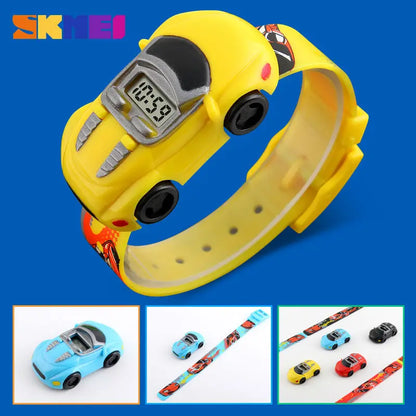 SKMEI Colorful Creative Cartoon Fun Car Mode Children’s Watch Date Time Wristwatch for Boys and Girls Birthday New Year Gift