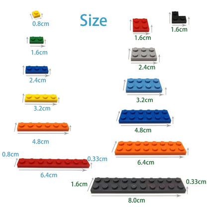 122PCS DIY Building Blocks Set – 12 Size Thick Figures, Creative Educational Plastic Bricks, Compatible with 3001 for Children