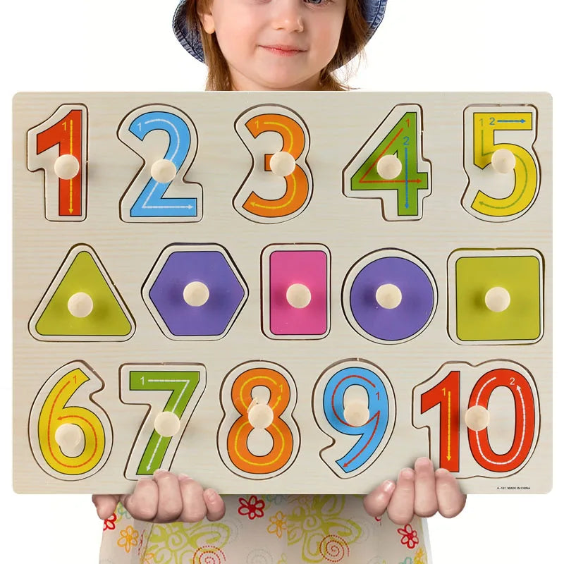 Montessori Wooden Puzzles, Hand Grab Boards, Tangram Jigsaw Baby Educational Toy, Cartoon Vehicle, Animals & Fruits 3D Puzzles