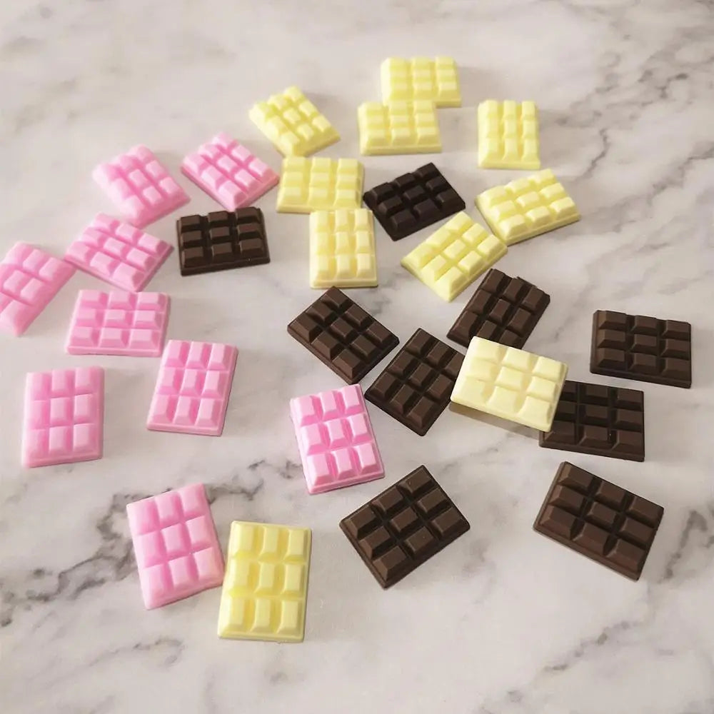 10pcs 23x16mm Mix Chocolate Polymer Slime Box - DIY Modeling Clay Kit with Charms, Plasticine Accessories for Kids