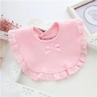 Lawadka Baby Bibs for Girls – 100% Cotton Newborn Princess Lace Bow, Cute Burp Cloths for Boys & Girls, Infant Saliva Towels (0-2Y) - Kidzy Market