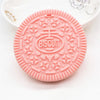 Chenkai 2pcs Silicone Biscuit Teether - DIY Oreo Cookie Baby Pacifier Dummy & Chewing Sensory Pendant | Montessori Toy Accessories