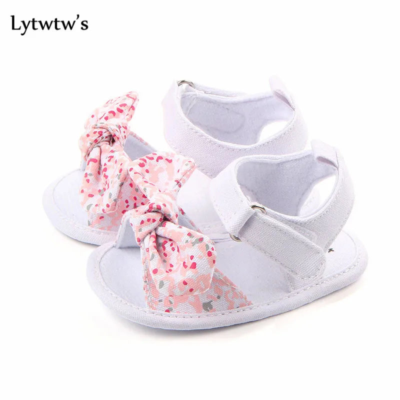 1 Pair Lytwtw’s Children Baby Kids’ Shoes – Non-Slip Canvas Bowknot Sandals for Boys & Girls, Toddlers & Newborns