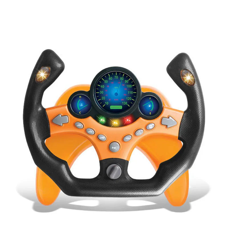 Electronic Simulation Steering Wheel with Light and Sound Early Education Puzzle Co-Pilot Sports Car Toy Boy Gift