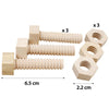 Beech Baby Screw Nut Wooden Building Blocks – Early Education Geometry Shape Matching Toy, Fine Motor Skill Development for Toddlers